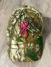 Browning Hat Cap Hook N Loop Womens  Pink Camo Hunting Outdoor One Size USA