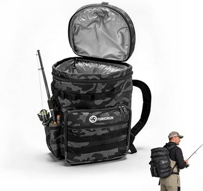 5 Gallon Bucket Organizer Fishing Tackle Bag Backpack Strap Detachable Lid Pocke