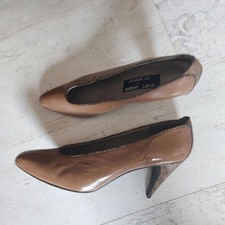 Stuart Weitzman Mr Seymour Brown Leather Snakeskin Heel Pumps vintage 9