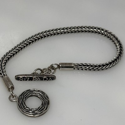 SILPADA 925 Sterling Silver Toggle Clasp Bracelet 15Bb