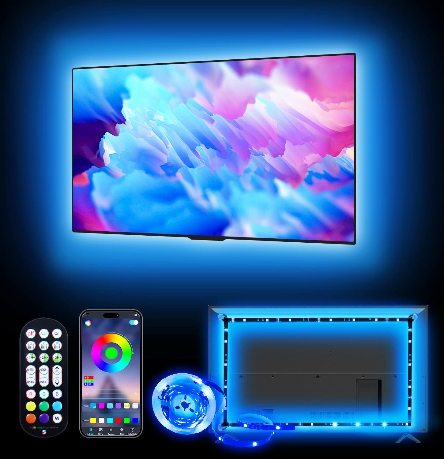 Moins de fatigue visuelle avec les lumières LED pour TV et rétroéclairage USB 4m