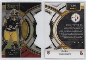 2023 Select Premier Level Black & Red Prizm Die-Cut Joey Porter Jr Rookie RC
