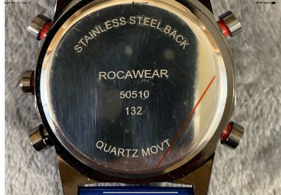 Reloj analógico de cuarzo para hombre esfera de 50 mm correa de goma RM3001 negro/azul marino Foto 2 de 3