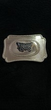 vintage covered wagon belt buckle