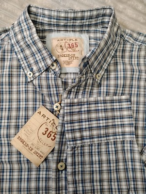 Men's article 365 button up size medium  long sleeve classic casual plaid 