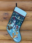 Lands End Christmas Stocking Needlepoint Monogrammed SCOTT Snowman Forest Animal