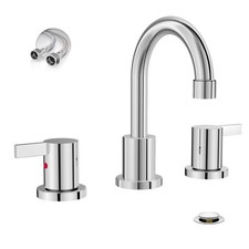 Phiestina 8 Inch 3 Hole Widespread Chrome Bathroom Faucet 2 Handle Bathroom Vani