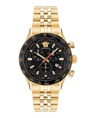 Versace Mens  Gold 44mm Bracelet Fashion Watch
