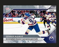 2025-26 TOPPS NOW HOCKEY STICKER  54 CONNOR McDAVID OILERS HAT TRICK PRESALE