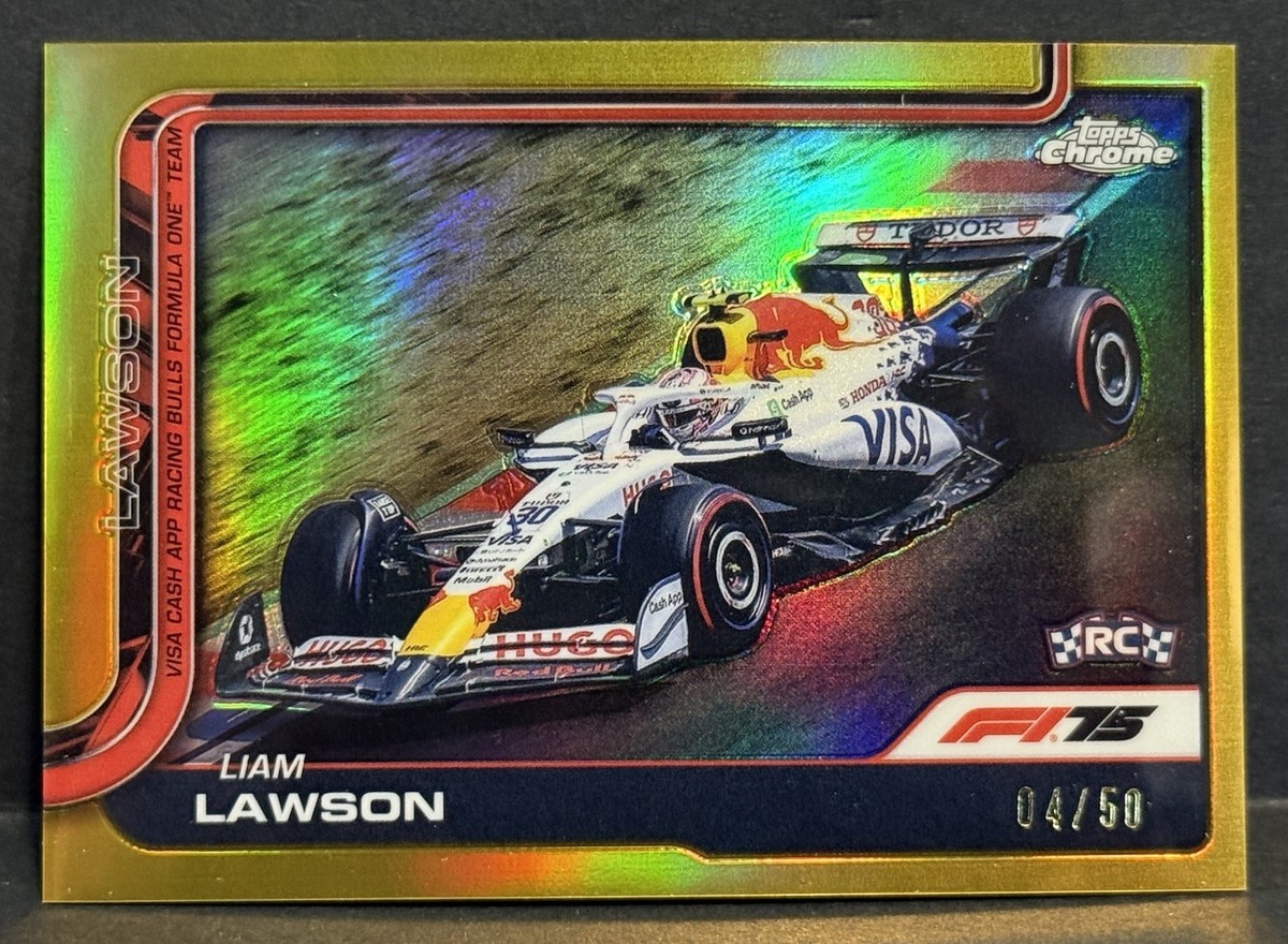 2025 Topps Chrome Formula 1 F1 #83 RC Liam Lawson Gold Refractor
