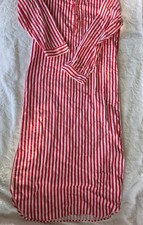 Sears Vintage 1980 Men's Flannel Red And White Striped Nightgown Size Small