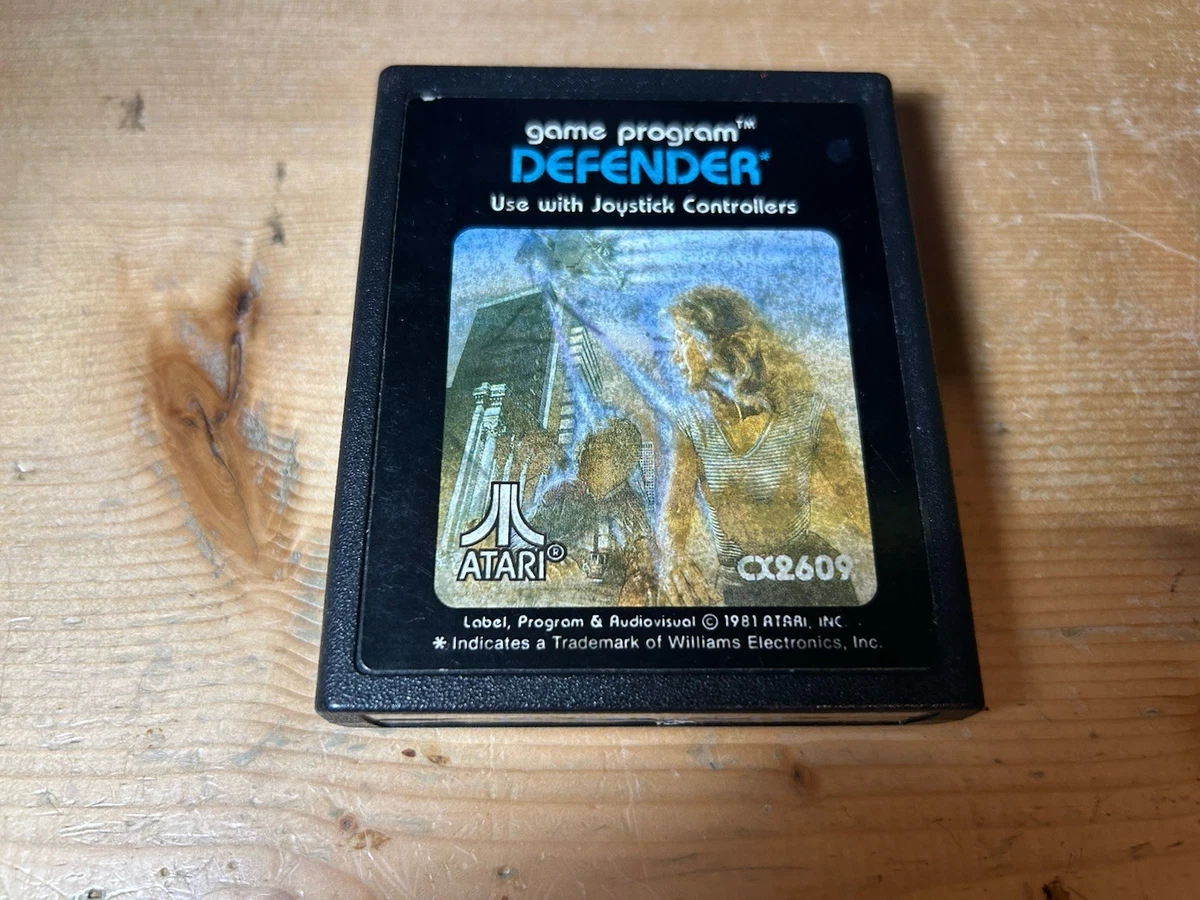 Cartouche Defender Atari 2600 Vintage - Étiquette Graphique Rare - Jeu Vidéo Collection