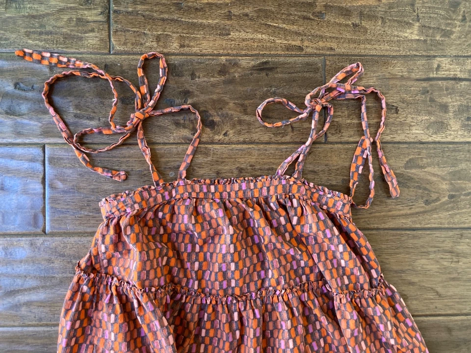 Camiseta sin mangas Universal Thread Tie-Strap en capas 100 % algodón para mujer talla XS Foto 4 de 4