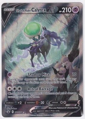 Pokémon Shadow Rider Calyrex V 172/198 Alternate Full Art Chilling Reign NM Alt