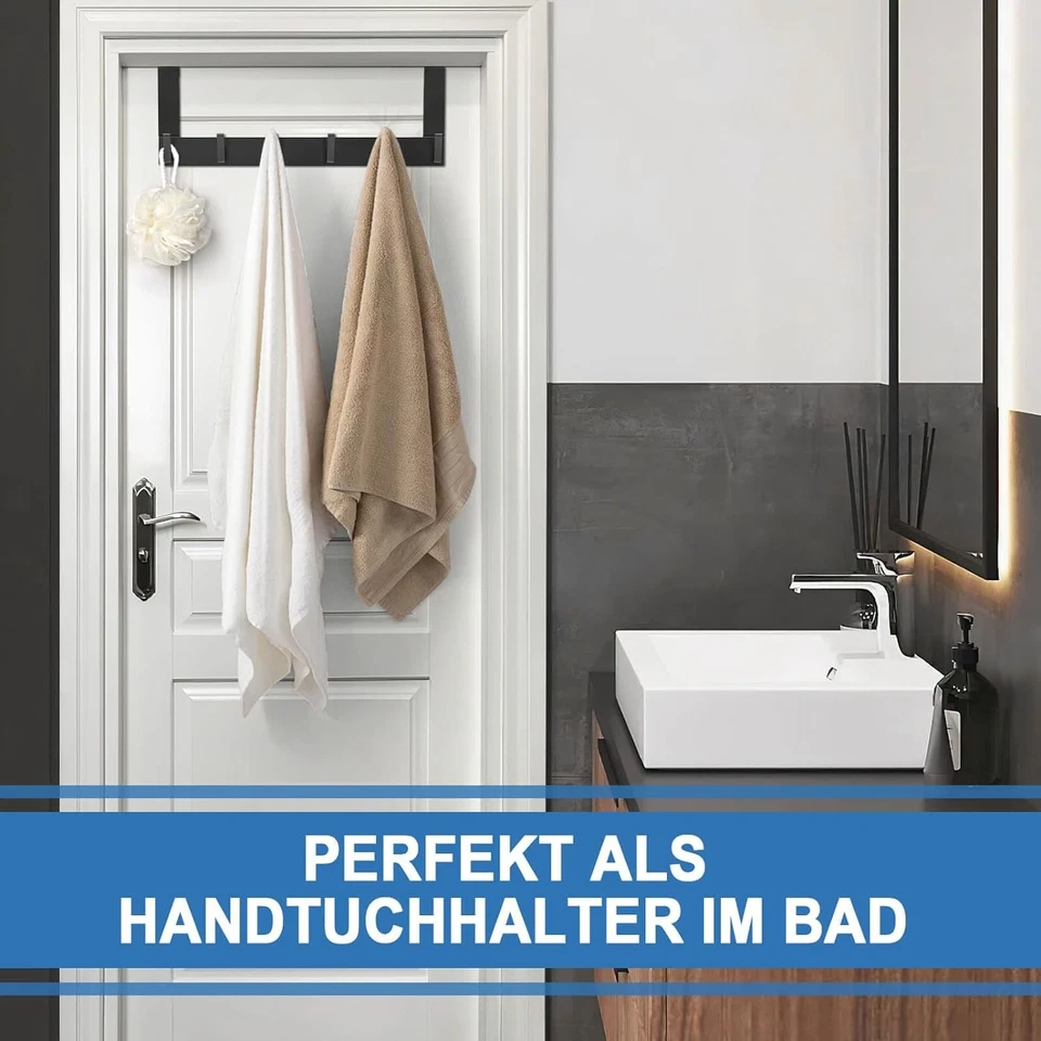 Türgarderobe Kleiderhaken Außentür Hakenleiste Garderobenhaken Türhaken für Flur - Bild 4 von 4