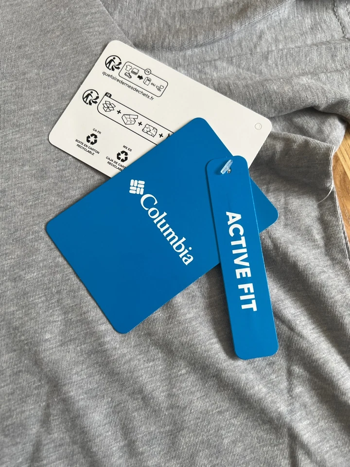 Mens COLUMBIA T-SHIRT Sportswear Grey Heather SUPER SOFT FEEL COTTON L/XL/2XL - Image 3 of 4