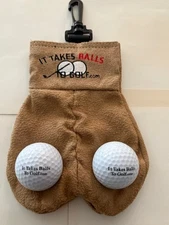 MySack Golf Ball Storage Sack "It Takes Balls To Golf" Funny Gag Gift For Him