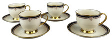 Lenox Buchanan Cup and Saucer Presidential Collection USA Set of 4 Imperfect