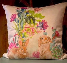 NWT Lavish Home 16” Easter Pillow With Bunny Design