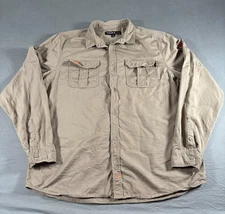 Hawx Work Gear FR Flame Resistant Shirt Men's XL Gray Pockets Collared Button Up