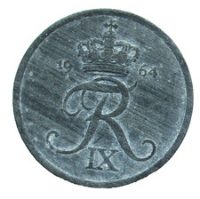 Denmark 2 Øre 1964 Frederik IX