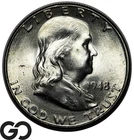 1948-D Franklin Half Dollar, Lustrous Gem BU++