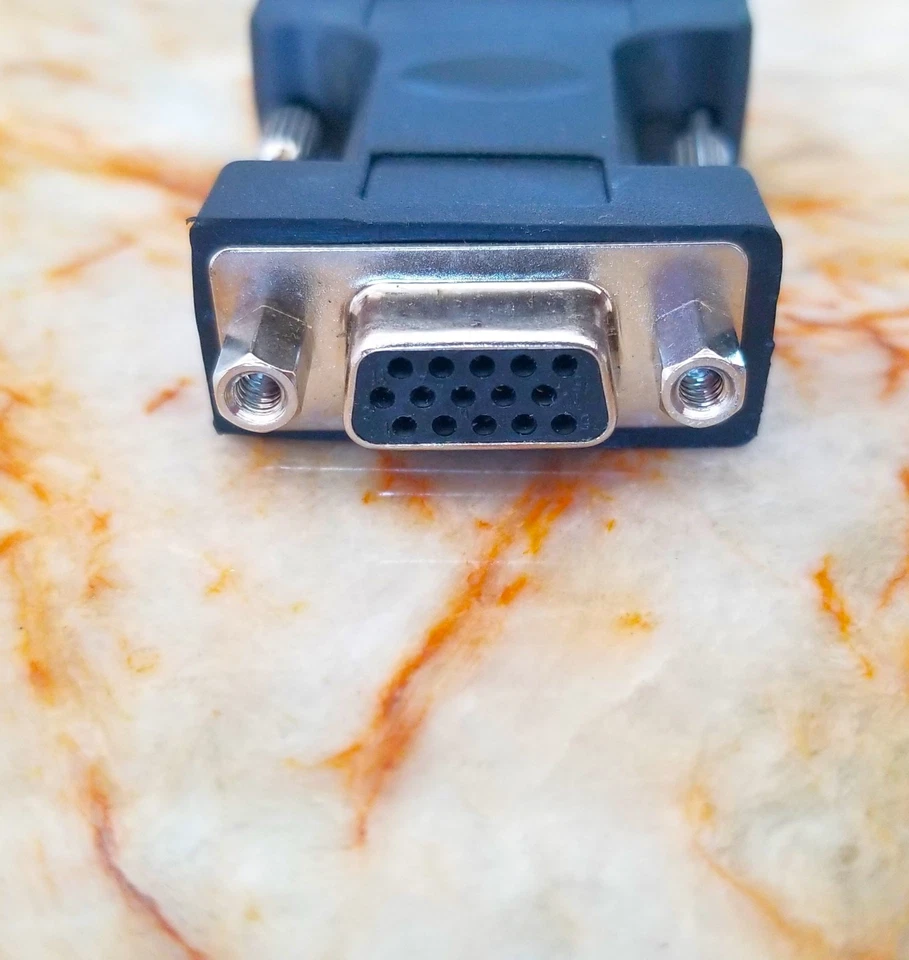 Black SVGA 15 Pin Female to DVI-I male Connector Adapter (DVI-D / A) Monitor PC - Image 3 of 3