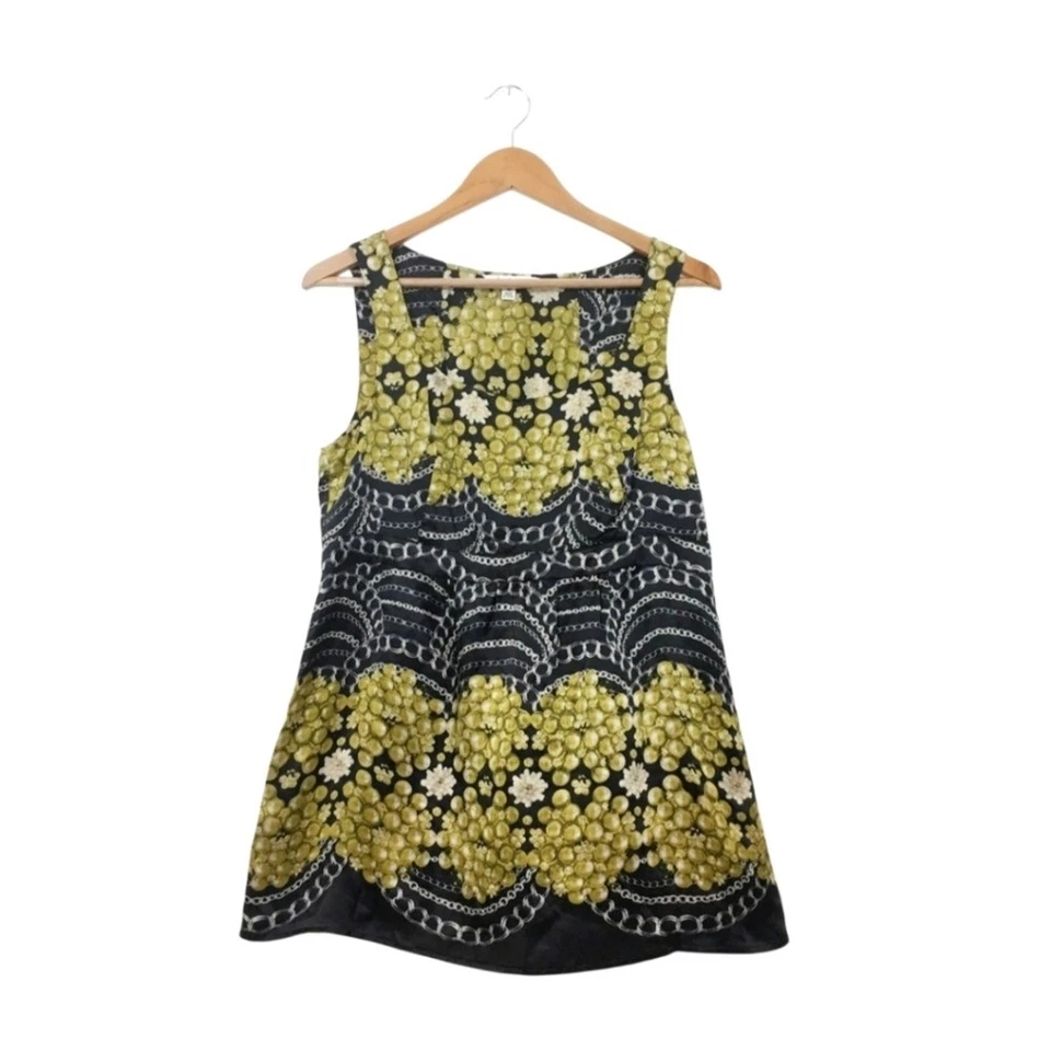 CAbi все шелк жемчуг и цепочки без рукавов декольте блузка черное золото X маленький - Изображение 3 из 4