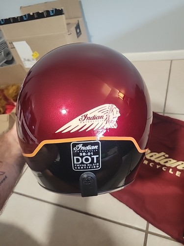 Indian Retro Motorcycle Helmet Size MEDIUM 57-58CM USED - Foto 6 di 11