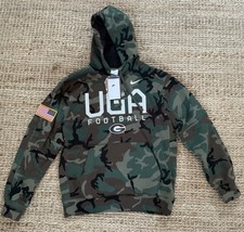 NEW MED Nike UGA Georgia Bulldogs Team Issue PE Camo Hoodie Salute to Service