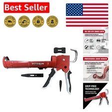 Drip-Free Hex Rod Caulk Gun – Gator Trigger with Built-In Tools, 1/10 Gallon