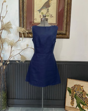 Reformation size 10 Zenni Linen Dress in Classic Navy Blue