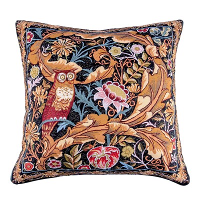 William Morris Owl Tapestry Throw Pillow Sofa Couch Gobelin Cushion 18''x18''