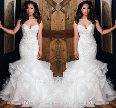 organza mermaid wedding dress