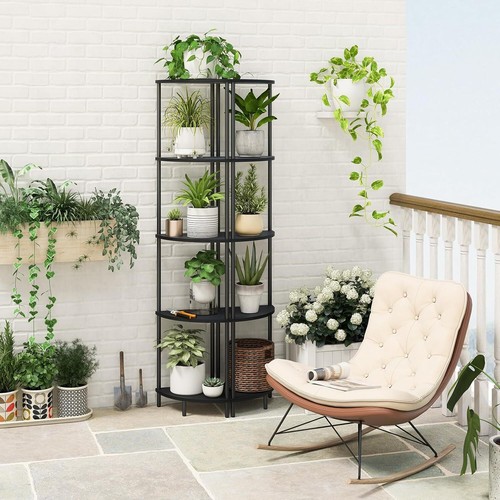 5-Tier Corner Bookshelf Tall Corner Shelves Stand 65" Narrow Display Shelves US - Picture 7 of 7