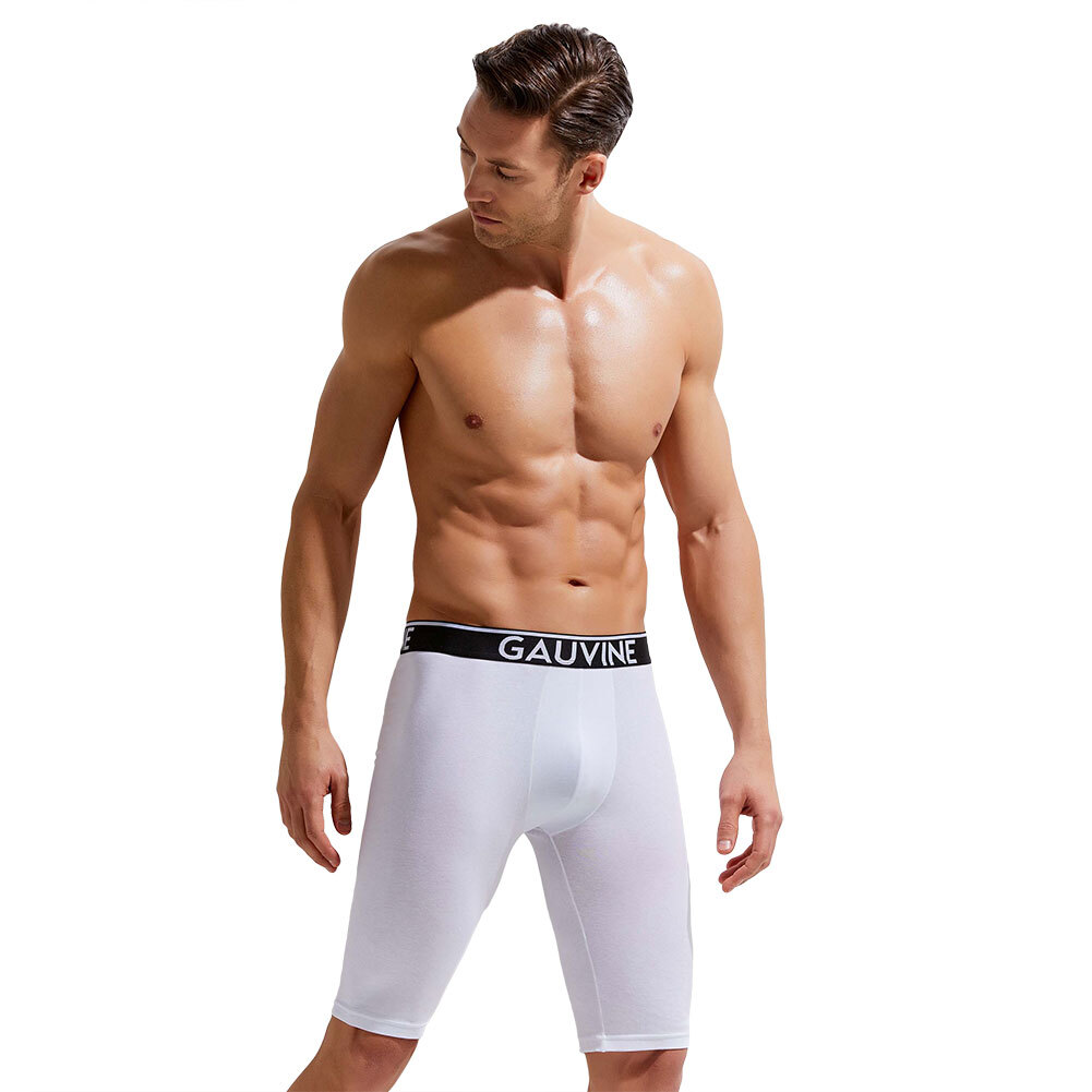 Gauvine Cotton Classic Long Boxer Brief 3016 White image 2
