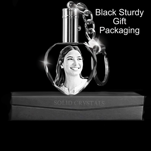 Photo Key rings Personalised With Your Picture+Text-Laser Engraved - Gift Boxed - Foto 3 di 12