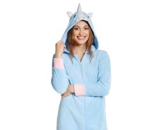 PJ Couture Women's Unicorn One-Piece Fleece Pajama, Costume Cosplay, Size Small