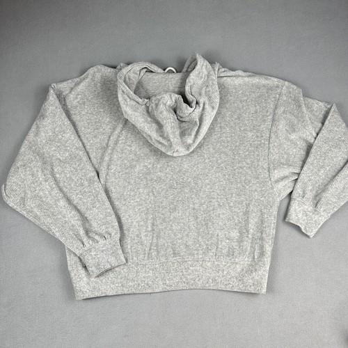 American Eagle Hoodie Sweatshirt Damen klein grau Pullover Oberteil gerippt weich Strick - Bild 6 von 8