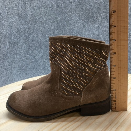 Carlos by Carlos Santana Boots Womens 5.5 M Alton Booties Brown Leather Studded - Picture 15 of 20