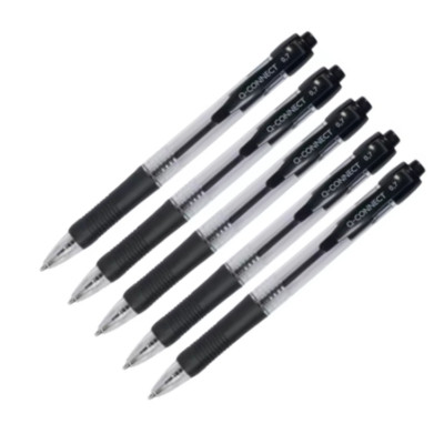 5x Kugelschreiber Ballpoint Schreiber rutschfest schwarz KF00267