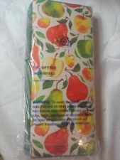 Smart Home Essentials 7 piece towel/drying mat pears apples fruit  kitchen green