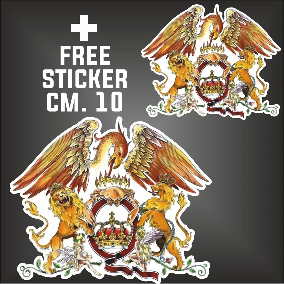 adesivo queen freddie mercury pop hard rock heavy metal + 1 FREE STICKER CM. 10