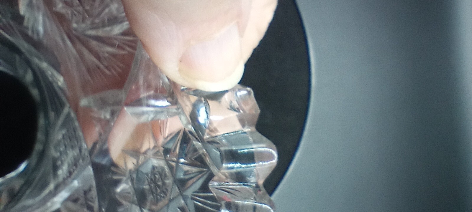 Antique American Brilliant Period Cut Glass Punch Bowl**BASE ONLY** 4-7/8" hi.  