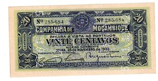 BANCO DA BEIRA MOZAMBIQUE PORTUGAL Billet 20 centavos LIBRAS 1933 P.R29 NEUF UNC