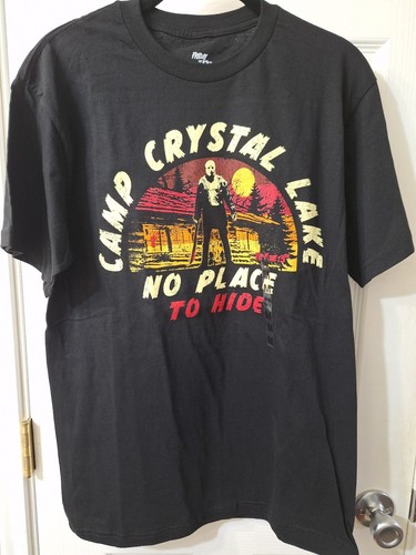 Friday the 13th Camp Crystal Lake T Shirt Mens Size M Medium Black NWT