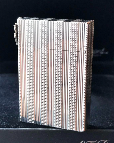 ST. Dupont Gas Lighter Silver Stripe Gatsby Line 2s Eagle Emblem Custom No Box - Picture 9 of 16