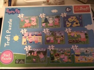 Trefl PEPPA PIG Puzzle 9 in 1 - NEU OVP - Kinder Puzzle 9 er Sammlung 327 Teile