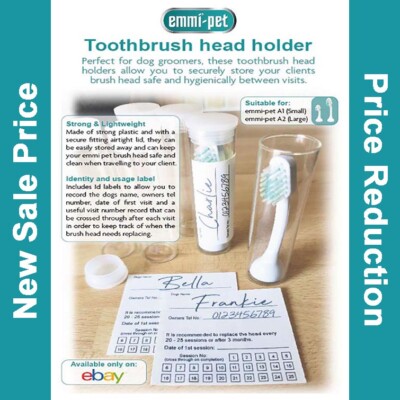 Emmi-Pet Toothbrush head holder hygienic storage container for dog groomers 