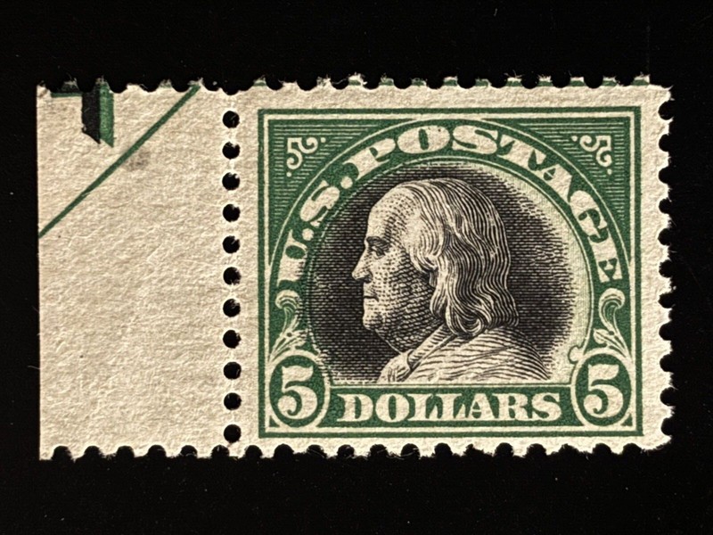 US STAMP SCOTT # 524 MNH OG $5 BEN FRANKLIN 1920 SEE IMAGES! 
